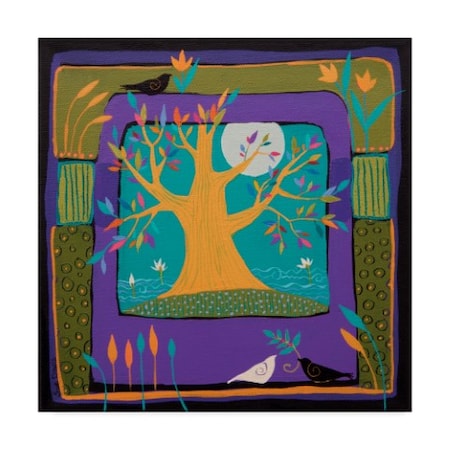 Sue Davis 'Tree In The Moonlight' Canvas Art,35x35